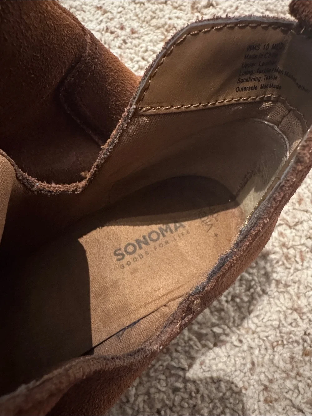 Sonoma Brown Suede Cutout Ankle Booties
